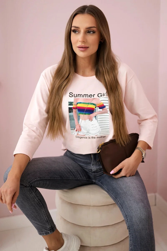Kesi Tričko s potiskem Summer Girl Barva: Růžová - světle, Velikost: UNI