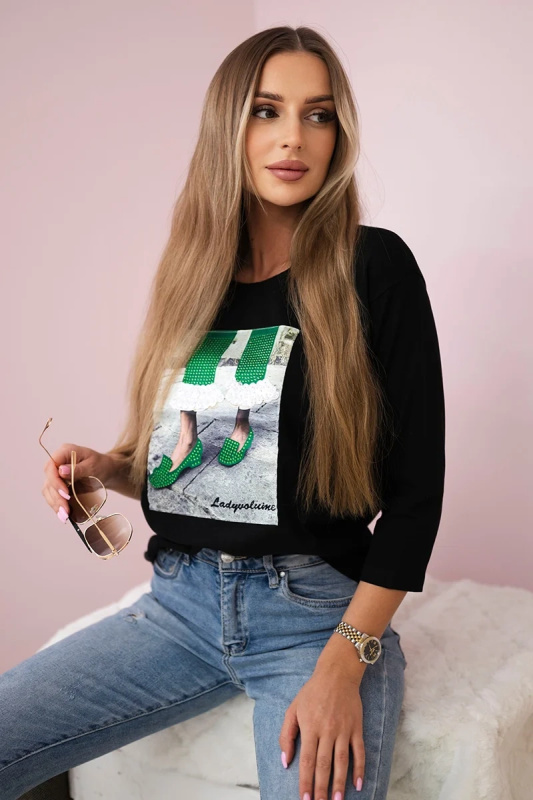 Kesi Halenka Charlotte 3D grafická se zirkony Barva: Černá, Velikost: UNI