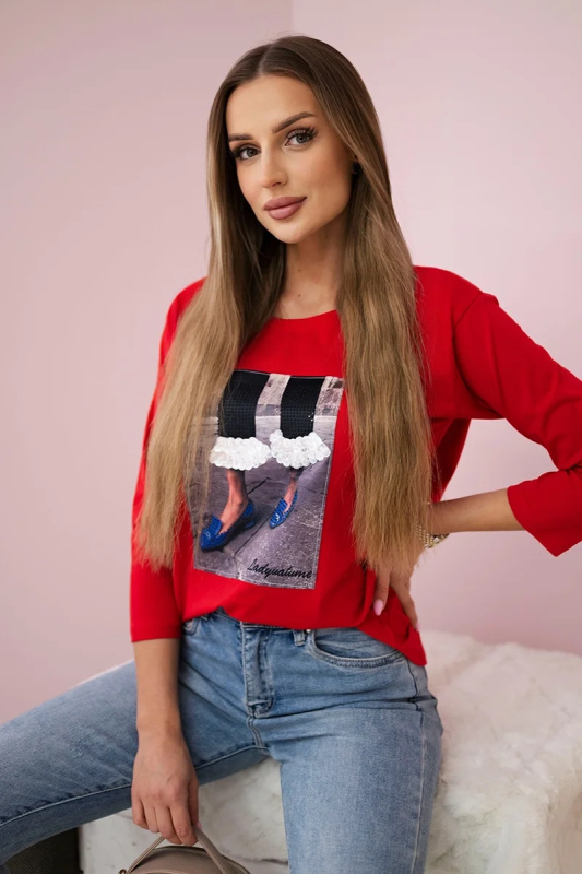 Kesi Halenka Charlotte 3D grafická se zirkony Barva: Červená, Velikost: UNI