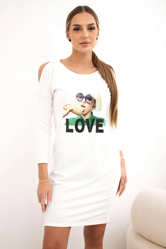Kesi Šaty s potiskem Love Barva: Tělová, Velikost: UNI