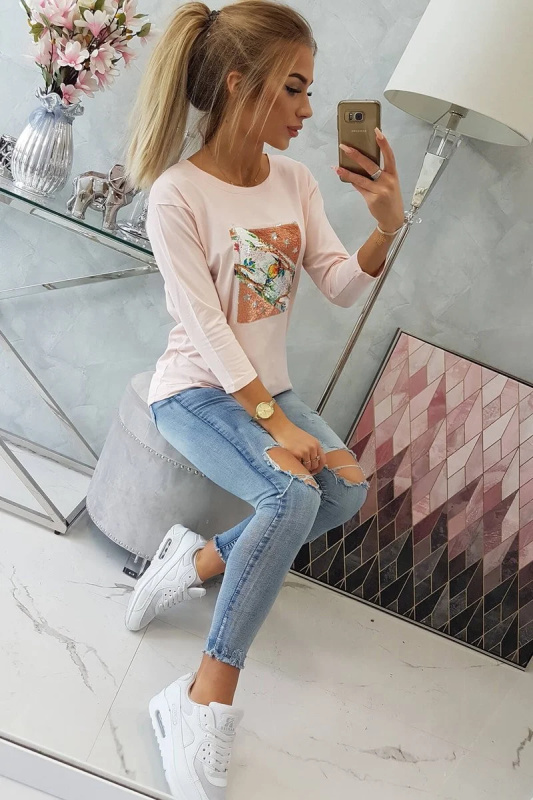 Kesi Halenka Bird s 3D grafikou Barva: Růžová - světle, Velikost: UNI