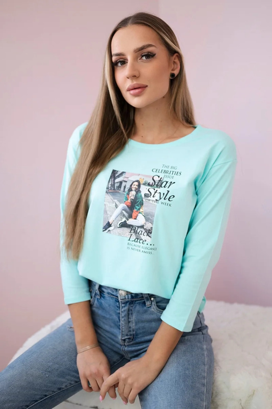 Kesi Tričko s potiskem Star Style Barva: Tyrkysová, Velikost: UNI