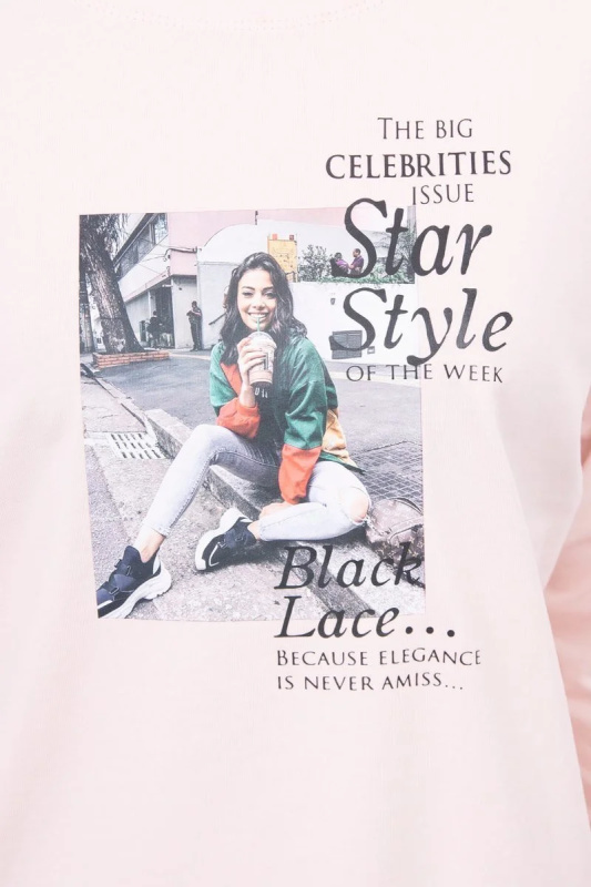 Kesi Tričko s potiskem Star Style Barva: Růžová - světle, Velikost: UNI