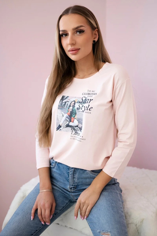 Kesi Tričko s potiskem Star Style Barva: Růžová - světle, Velikost: UNI
