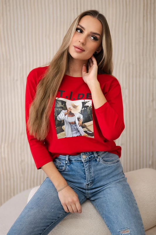 Kesi Tričko s potiskem Tide Barva: Červená, Velikost: UNI