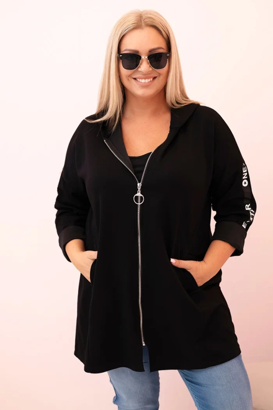 Kesi Dámská mikina s ozdobnými rukávy LIS Barva: Černá, Velikost: UNI