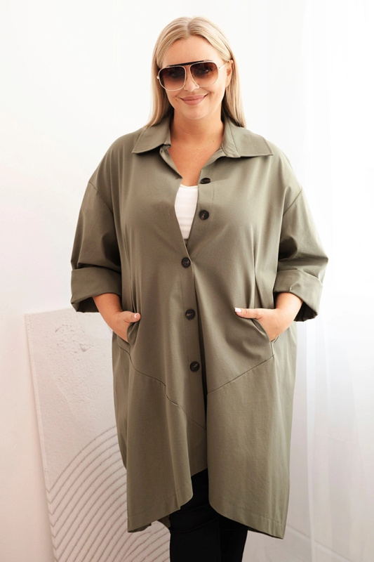 Kesi Dámské sako ART25132 Plus Size Punto Barva: Zelená, Velikost: UNI