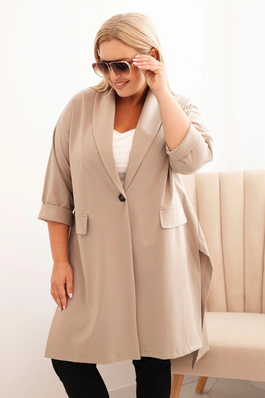 Dámská plus size narzutka Punto z bavlnou zapínaná na knoflík fango UNI