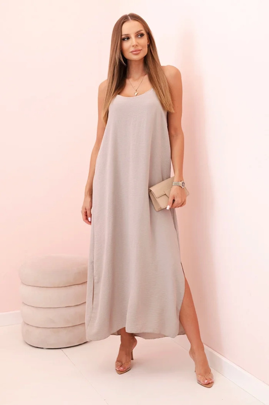 Kesi Dlouhé šaty 6418 bez ramínek Barva: Fialová, Velikost: UNI