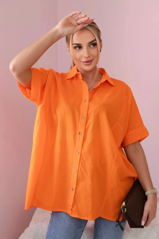 Kesi Bavlněná košile Darcy s krátkým rukávem Barva: Oranžová, Velikost: UNI