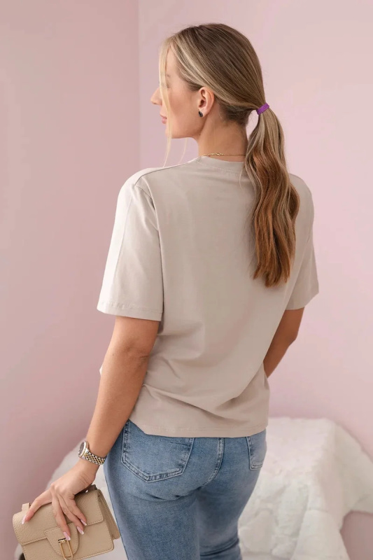 Kesi Bavlněná halenka Astrid s květinovým potiskem Barva: Béžová, Velikost: UNI
