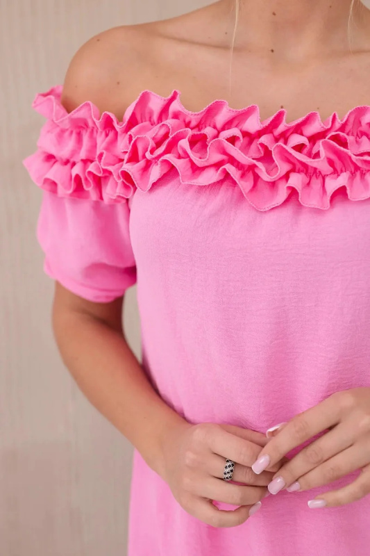 Kesi Španělská halenka Katie s malým volánem Barva: Růžová, Velikost: UNI