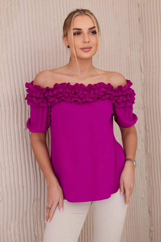 Kesi Španělská halenka Katie s malým volánem Barva: Fialová, Velikost: UNI