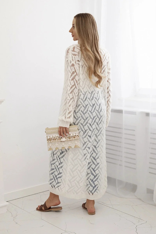 Kesi Dlouhý vlněný kardigan Super Kid Barva: Smetanová, Velikost: UNI