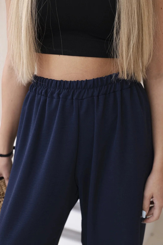 Kalhoty se širokými nohavicemi námořnická modř UNI