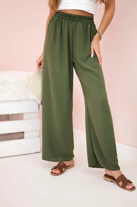 Kesi Kalhoty Gwen se širokými nohavicemi Barva: Zelená - tmavě, Velikost: UNI