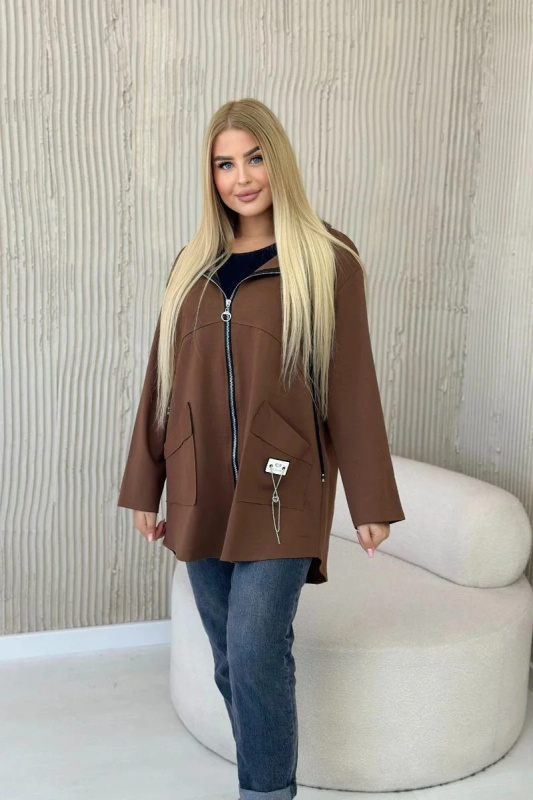 Kesi Mikina punto Milano  s kapucí Barva: Hnědá, Velikost: UNI