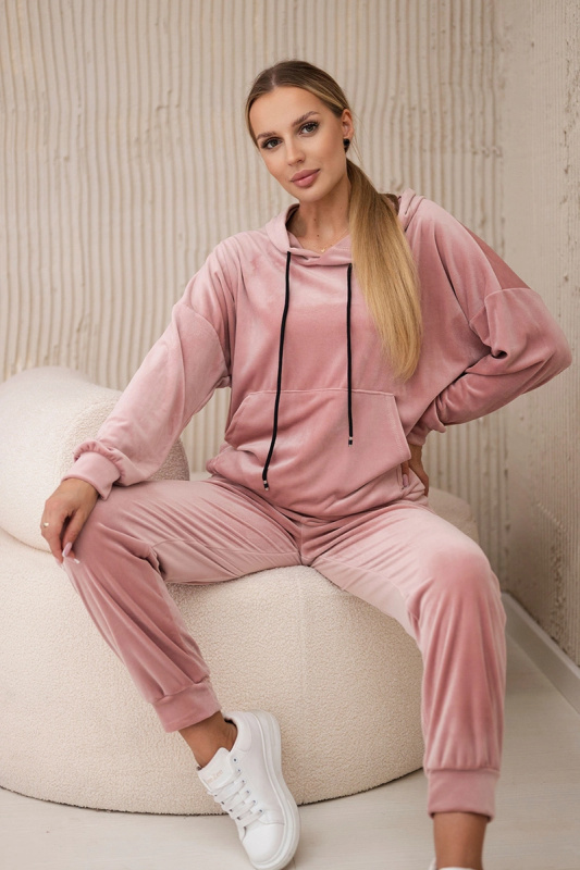 Kesi Dámská velurová souprava Erin - mikina + tepláky Barva: Růžová - světle, Velikost: UNI