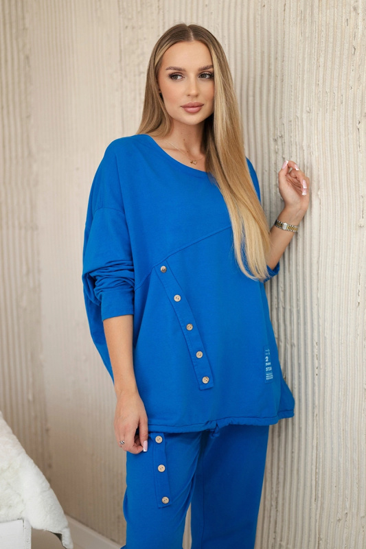 Kesi Oversize bavlněný komplet Blaze - mikina + tepláky Barva: Modrá, Velikost: UNI