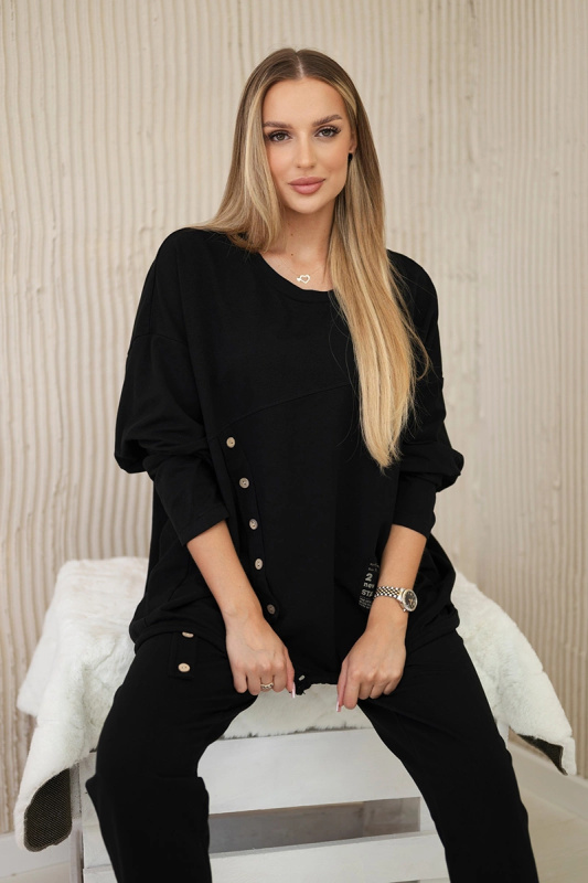 Kesi Oversize bavlněný komplet Blaze - mikina + tepláky Barva: Černá, Velikost: UNI