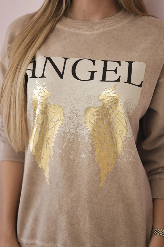 Kesi Bavlněný komplet Angel - mikina + tepláky Barva: Hnědá, Velikost: UNI