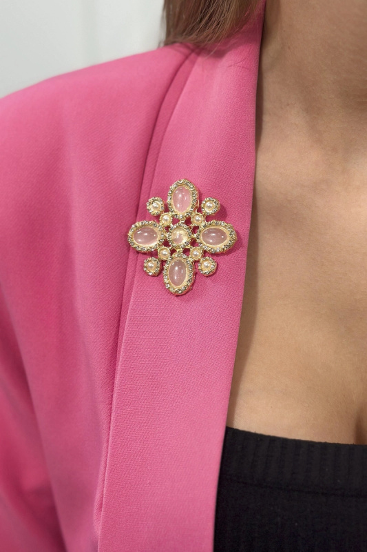 Brož Květina 2 bílá UNI