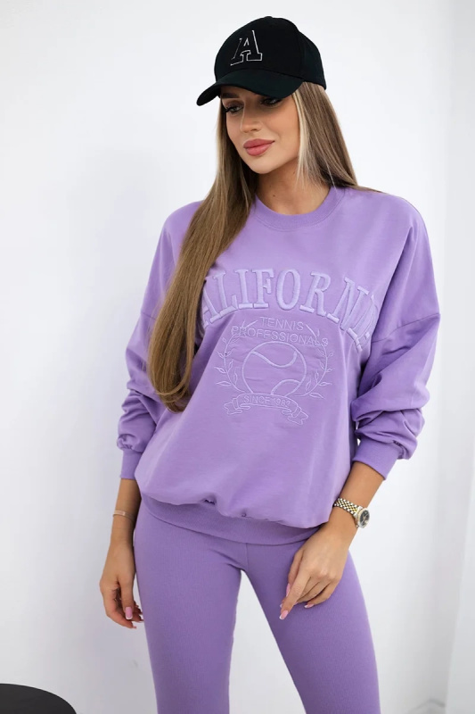 Kesi Kalifornská bavlněná souprava mikina + tepláky Barva: Fialová, Velikost: UNI