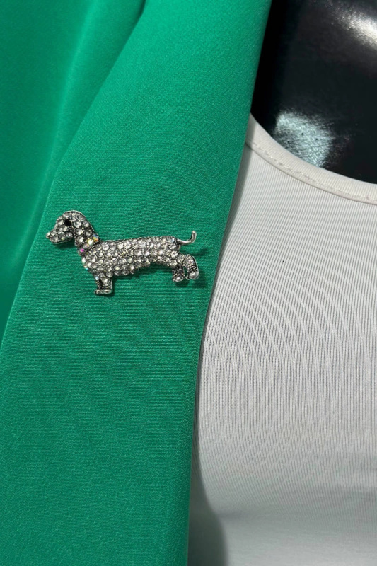 Brož Pes A-2-21-6 stříbrná barva UNI