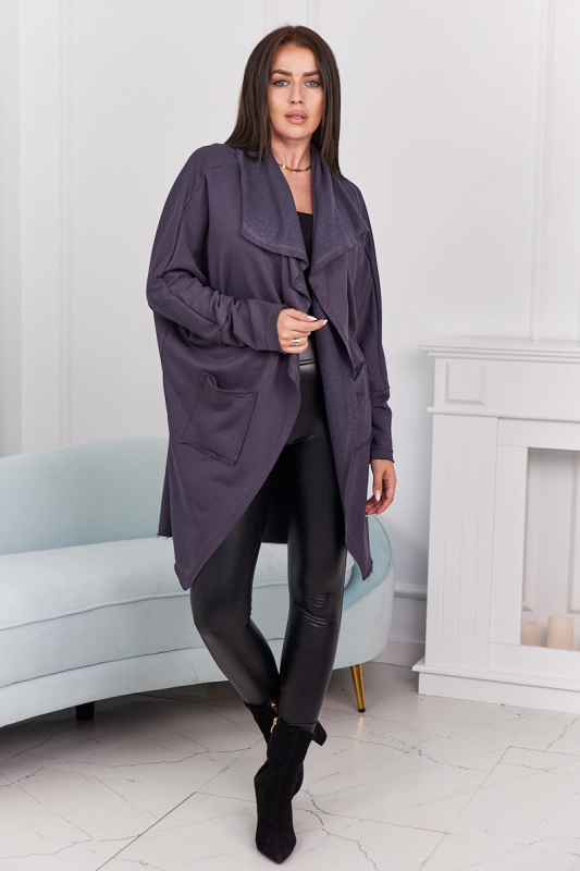 Kesi Dámský kabát Deedee s kapsami Barva: Šedá - tmavě, Velikost: UNI