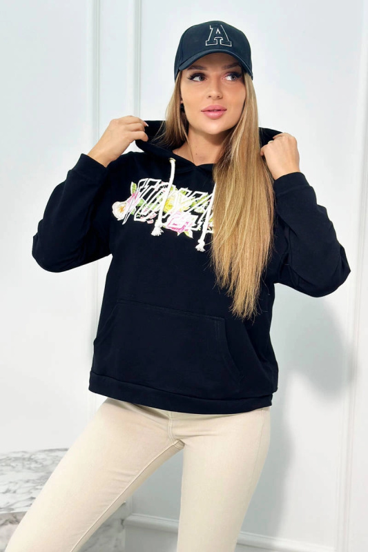 Kesi Mikina Yva s nápisem Voyage Barva: Černá, Velikost: UNI