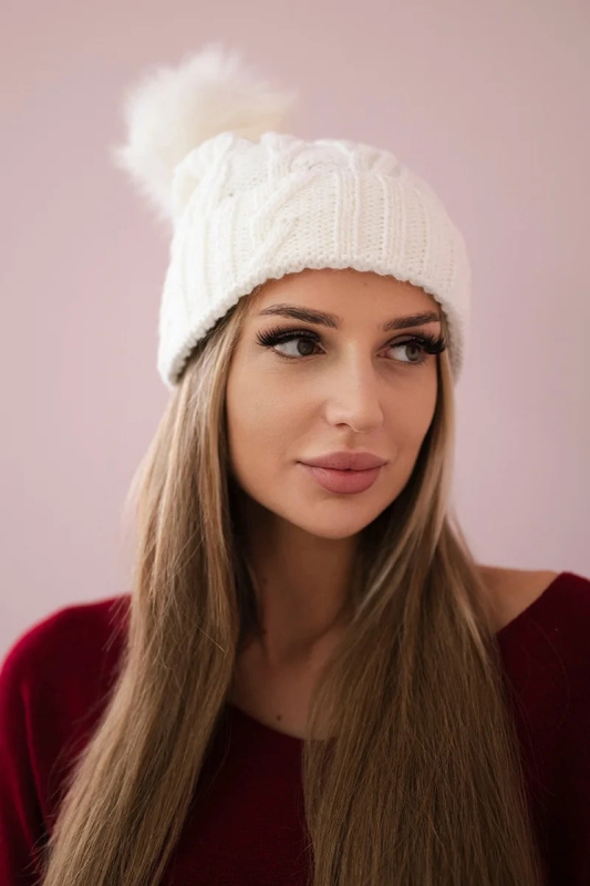 Fleecová kostkovaná čepice K226 bílá UNI