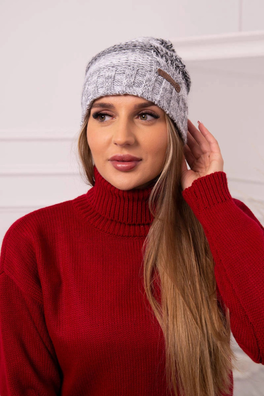 Monika fleecová čepice K256 černá+šedá UNI