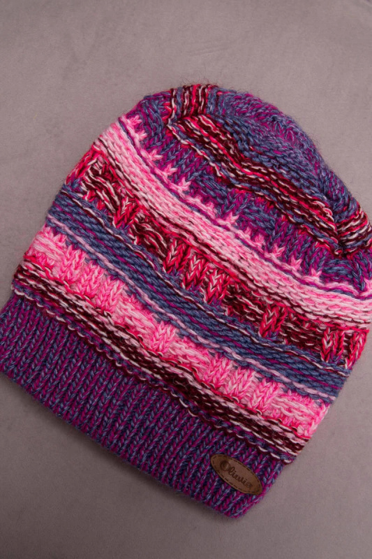 Fleecová čepice Patrycja K254 pink neon+violet UNI
