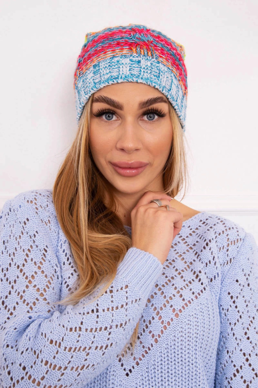 Fleecová čepice Klaudia K255 žlutá neon+modrá UNI