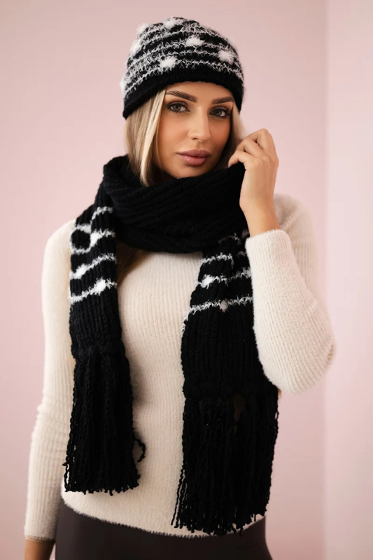 Dámská souprava se šátkem Anika K304 černá UNI