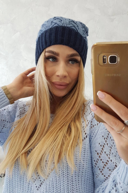 Bibiana fleecová čepice K264 navy blue+jeans UNI