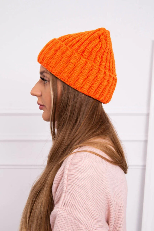 Čepice s rolováním Magda K293 orange neon UNI