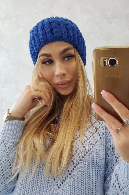 Magda K293 chrpová čepice s ohrnovacím lemem UNI