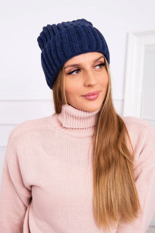 Čepice s rolováním Magda K293 navy blue UNI
