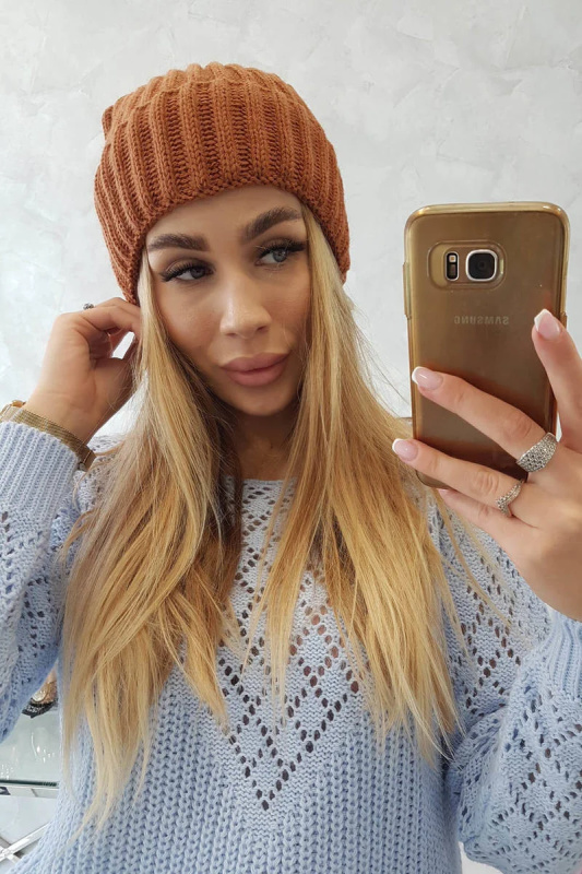 Čepice s rolováním Magda K293 camel UNI