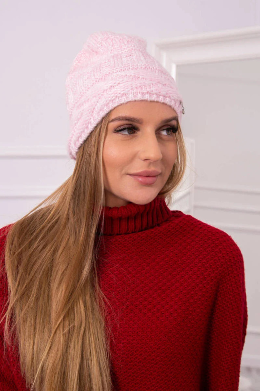 Fleecová čepice Edyta K298 pudrově růžová UNI