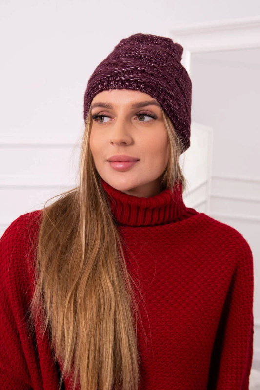 Fleecová čepice Edyta K298 tmavě fialová UNI