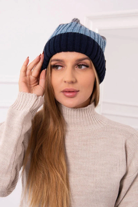 Fleecová čepice Bojana K265 navy+jeans+dark grey UNI