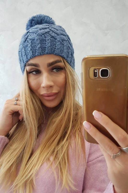 Fleecová čepice Waleria K307 denim UNI