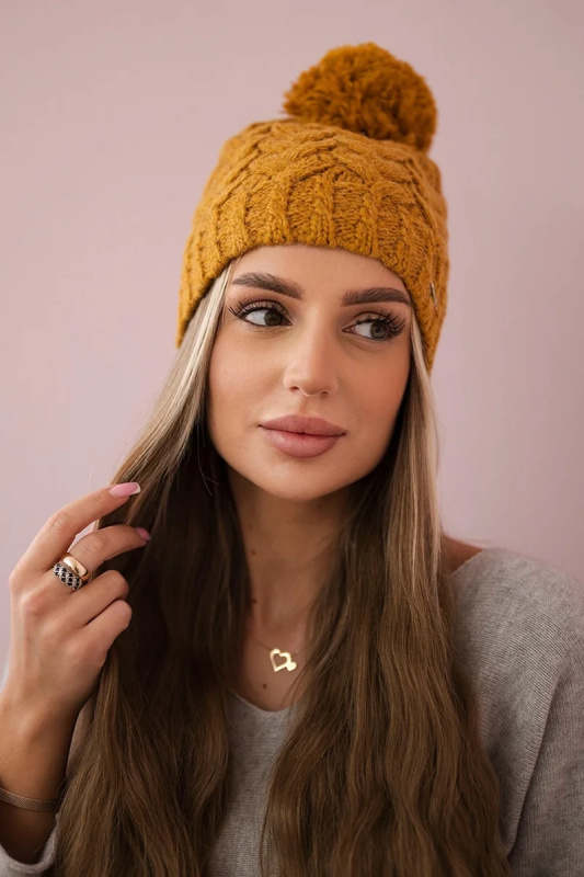 Fleecová čepice Waleria K307 hořčicová UNI