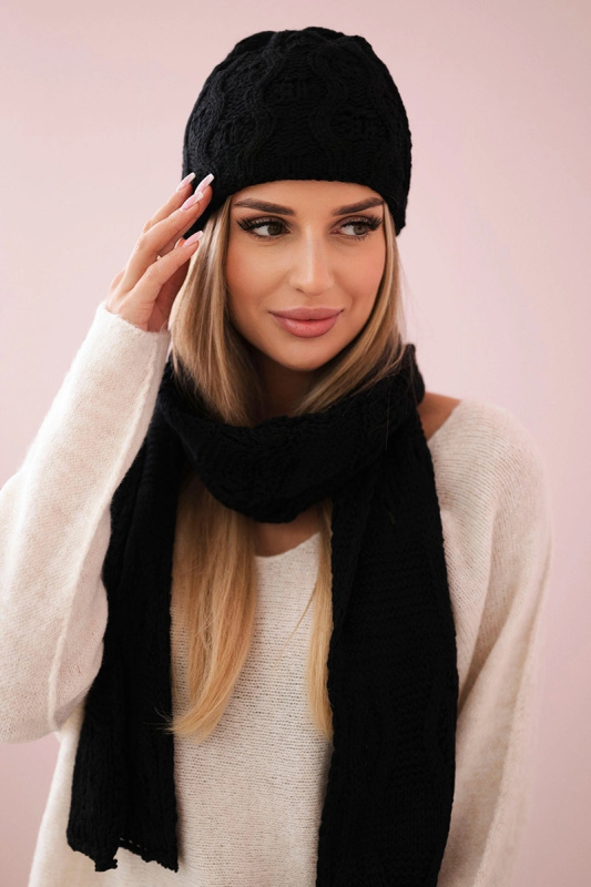 Dámská souprava s šátkem Amelia K329 černá UNI