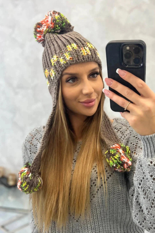 Dámské ušanky Nadia K321 cappuccino UNI