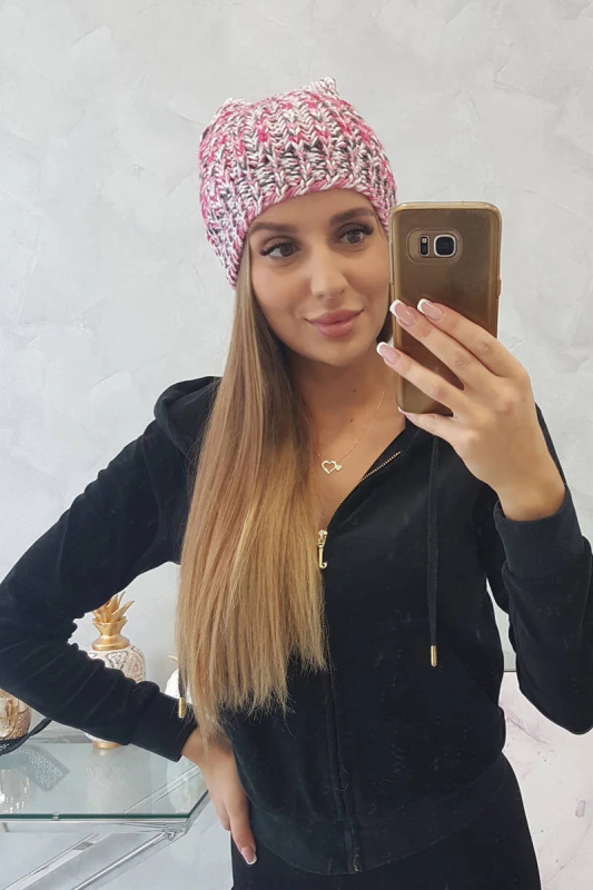 Dámská čepice s bambulí Maria K335 fuchsiová UNI