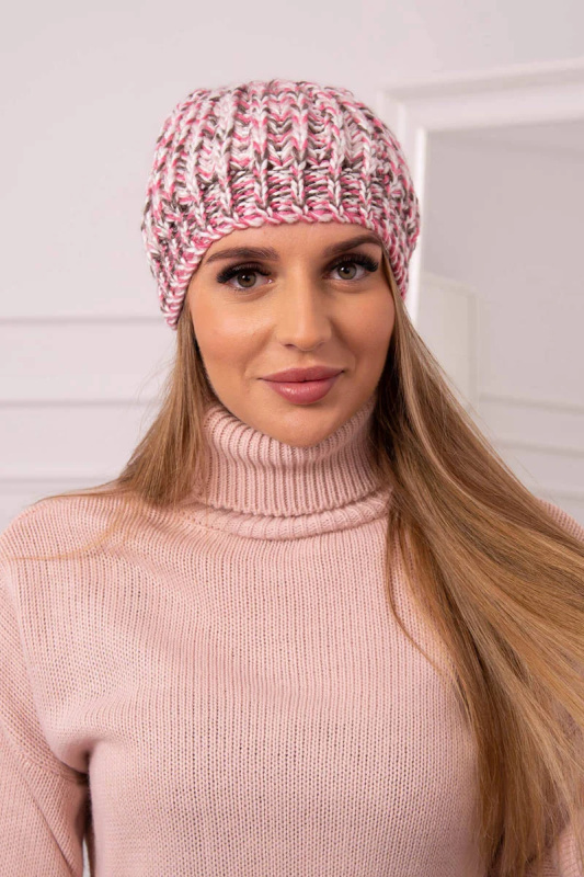 Dámská čepice s bambulí Maria K335 pudrově růžová UNI