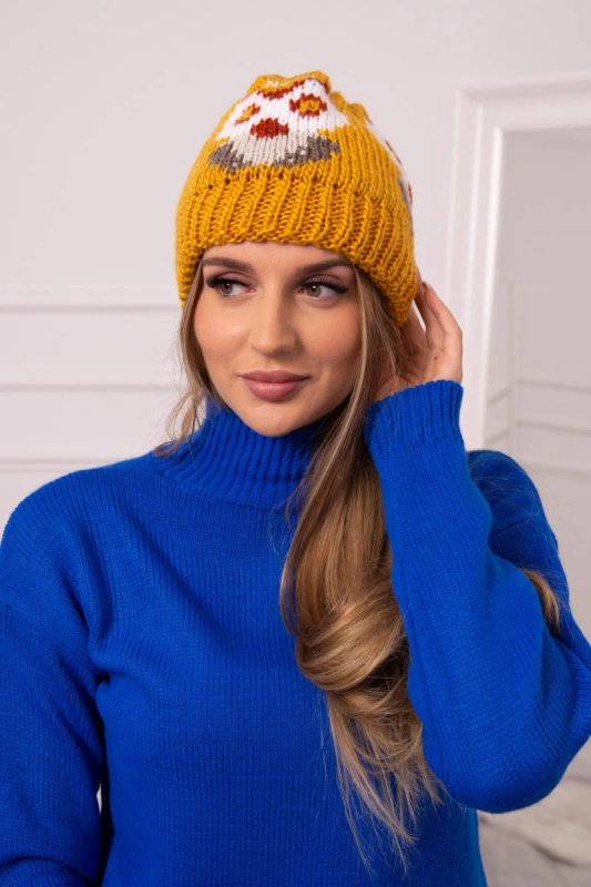 Dámská čepice Ofelia K349 mustard UNI